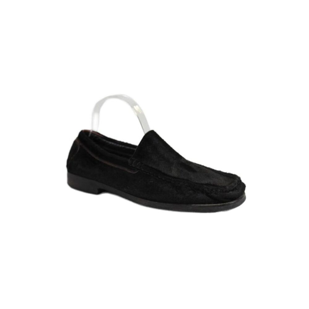 Fieramosca & Co. Mens Leather Pony Hair Squared Toe Loafers Black Size 7.5